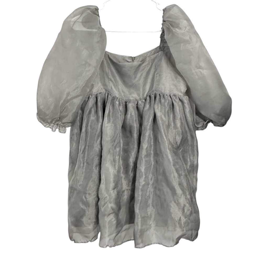 Elegant Puff Mini Gray Dress M - Picture 2 of 6
